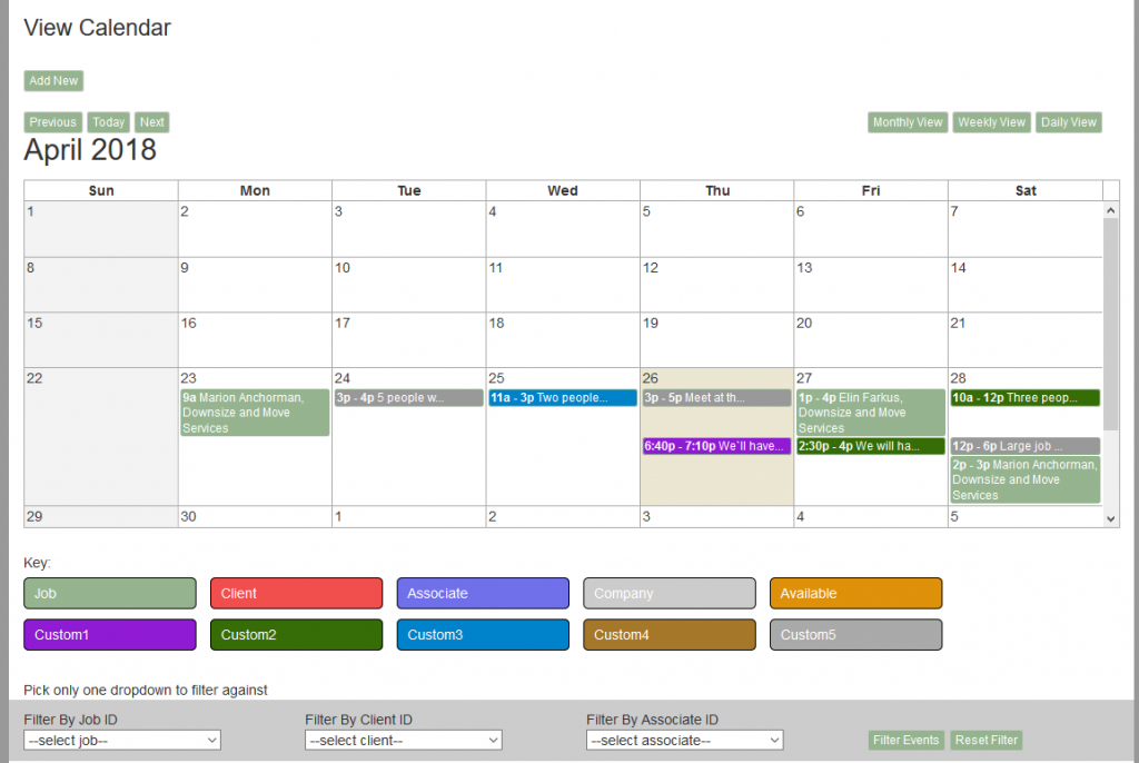 17) Calendar Events SMMware